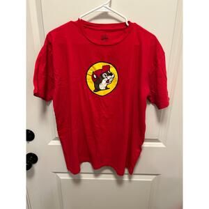Buc-ees T-Shirt Men's Red Short Sleeve Classic Logo / Size L /100% Cotton